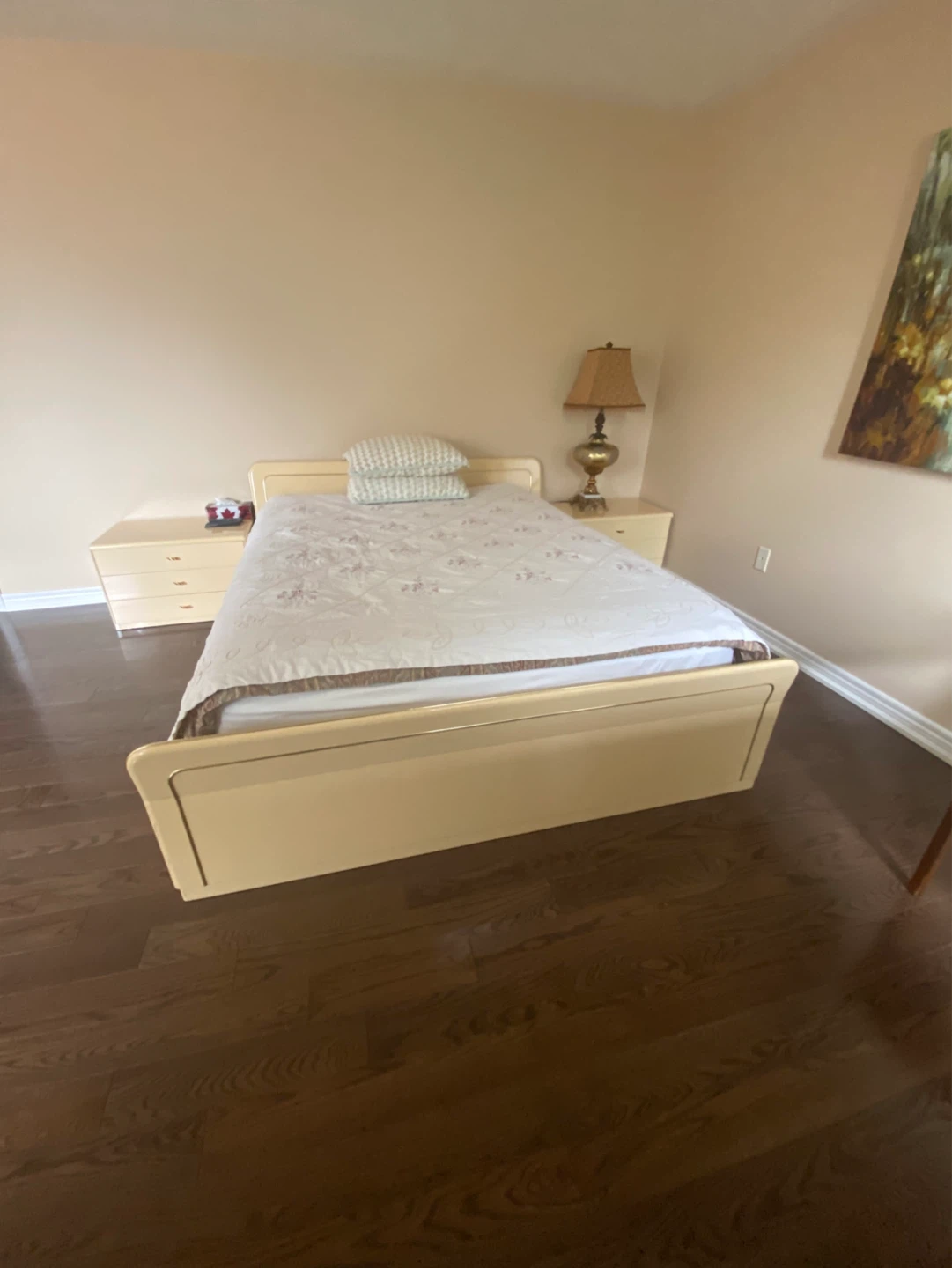 Italian Cream Bedroom Set Wardrobe, Bed Frame & Nightstand - photo 2