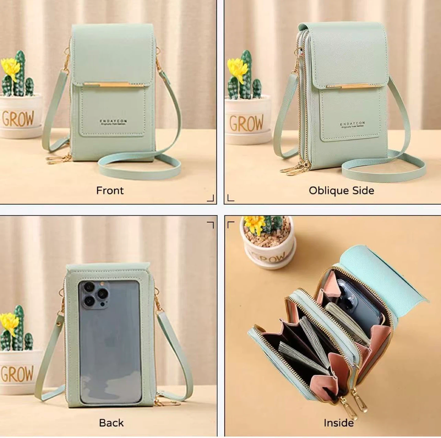 Touch Screen Cell Phone Bag - PU Leather - photo 5