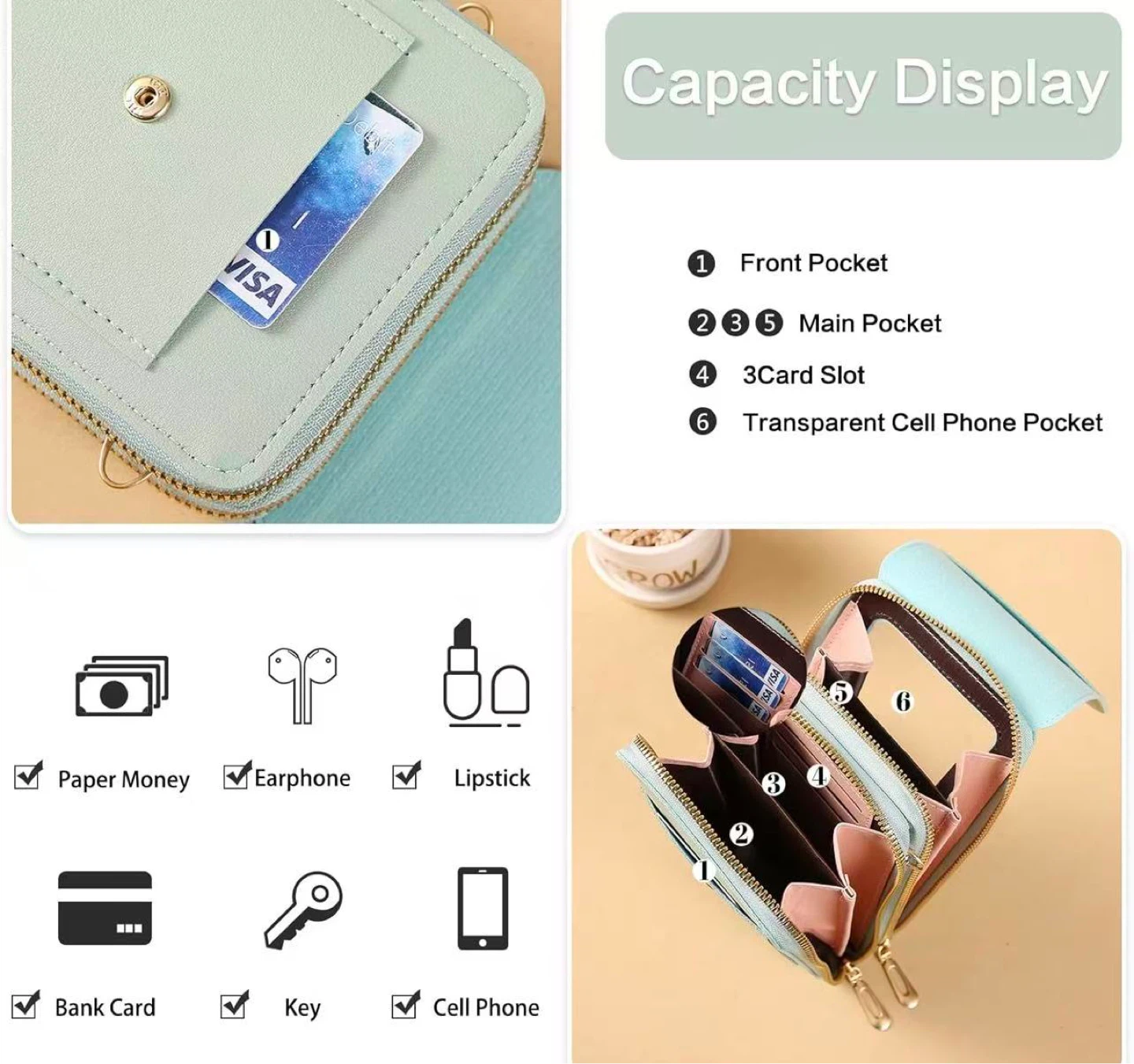 Touch Screen Cell Phone Bag - PU Leather - photo 4