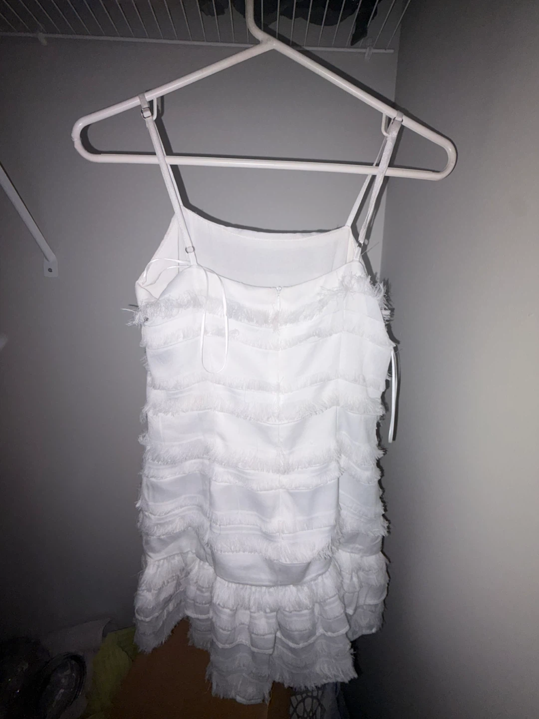 White Polly Pocket Fringe Mini Dress - US Size 4