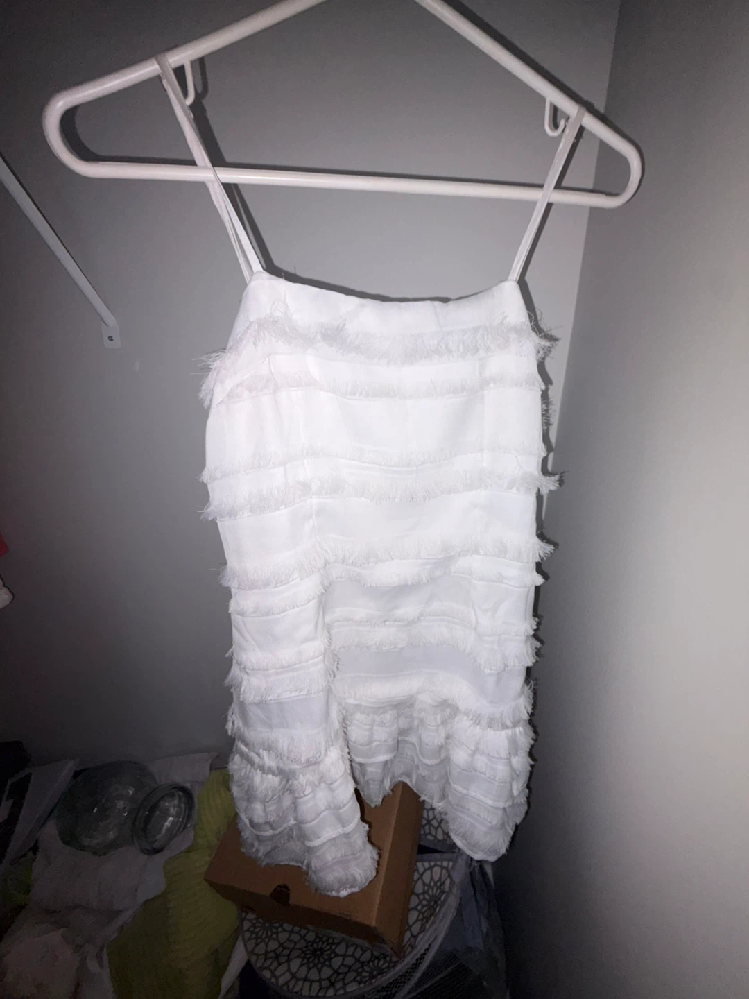 White Polly Pocket Fringe Mini Dress - US Size 4 - photo 2