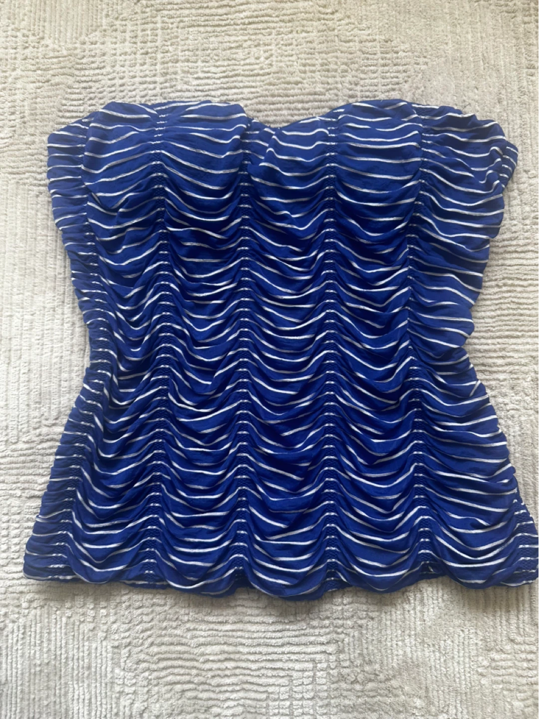 y2k Limite Blue & White Striped Ruched Top - photo 2