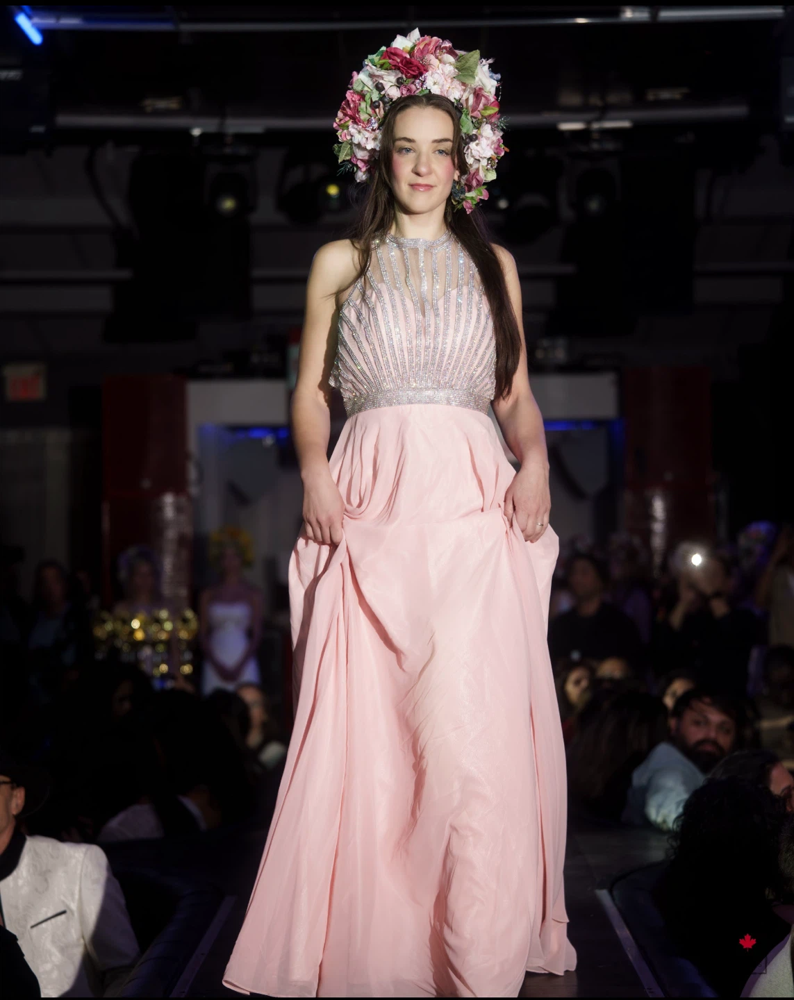 Pink Beaded Halter Prom Dress - photo 3