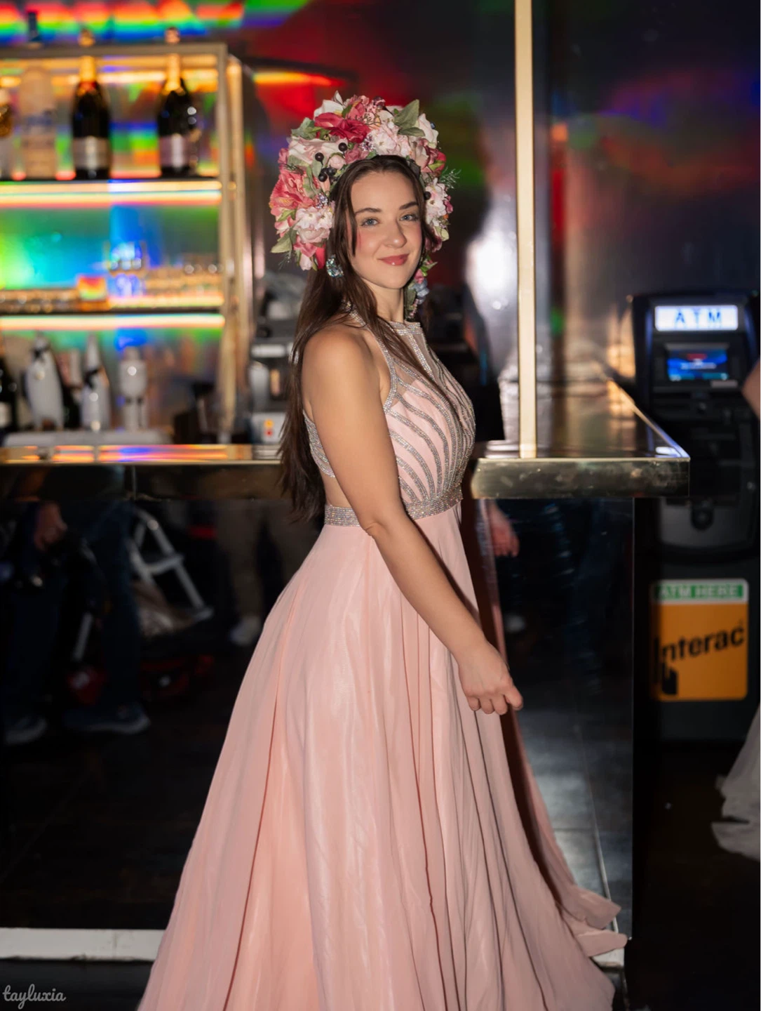 Pink Beaded Halter Prom Dress - photo 2