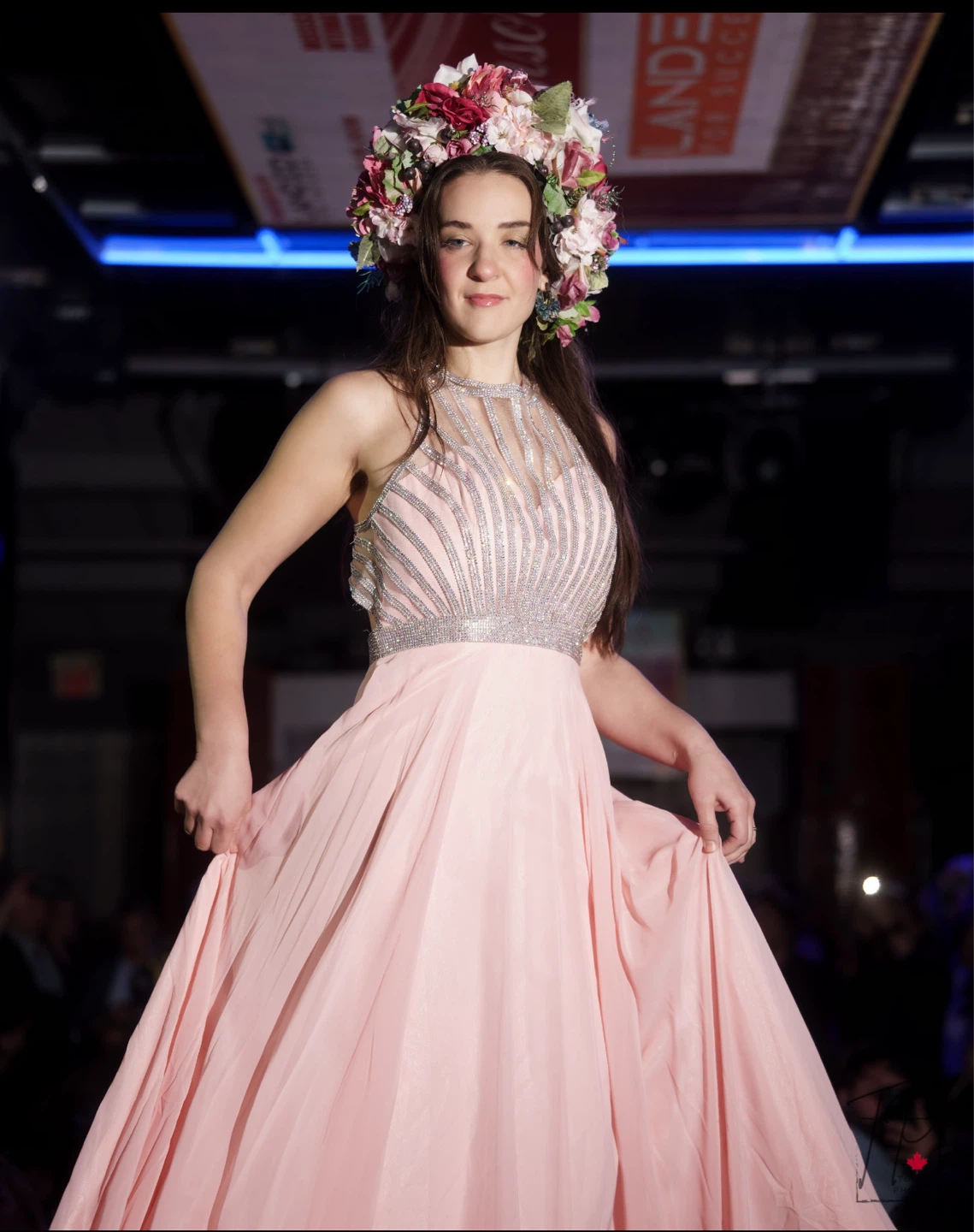 Pink Beaded Halter Prom Dress - photo 4
