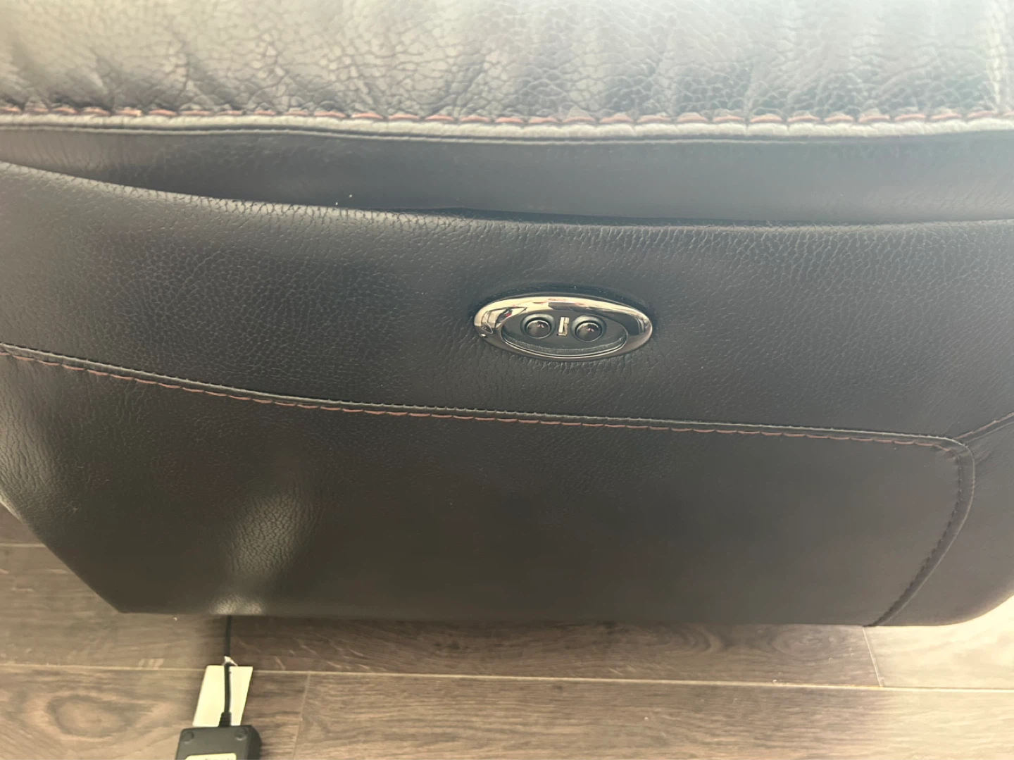 Dark Brown Leather Reclining Loveseat with Cup Holders - photo 5