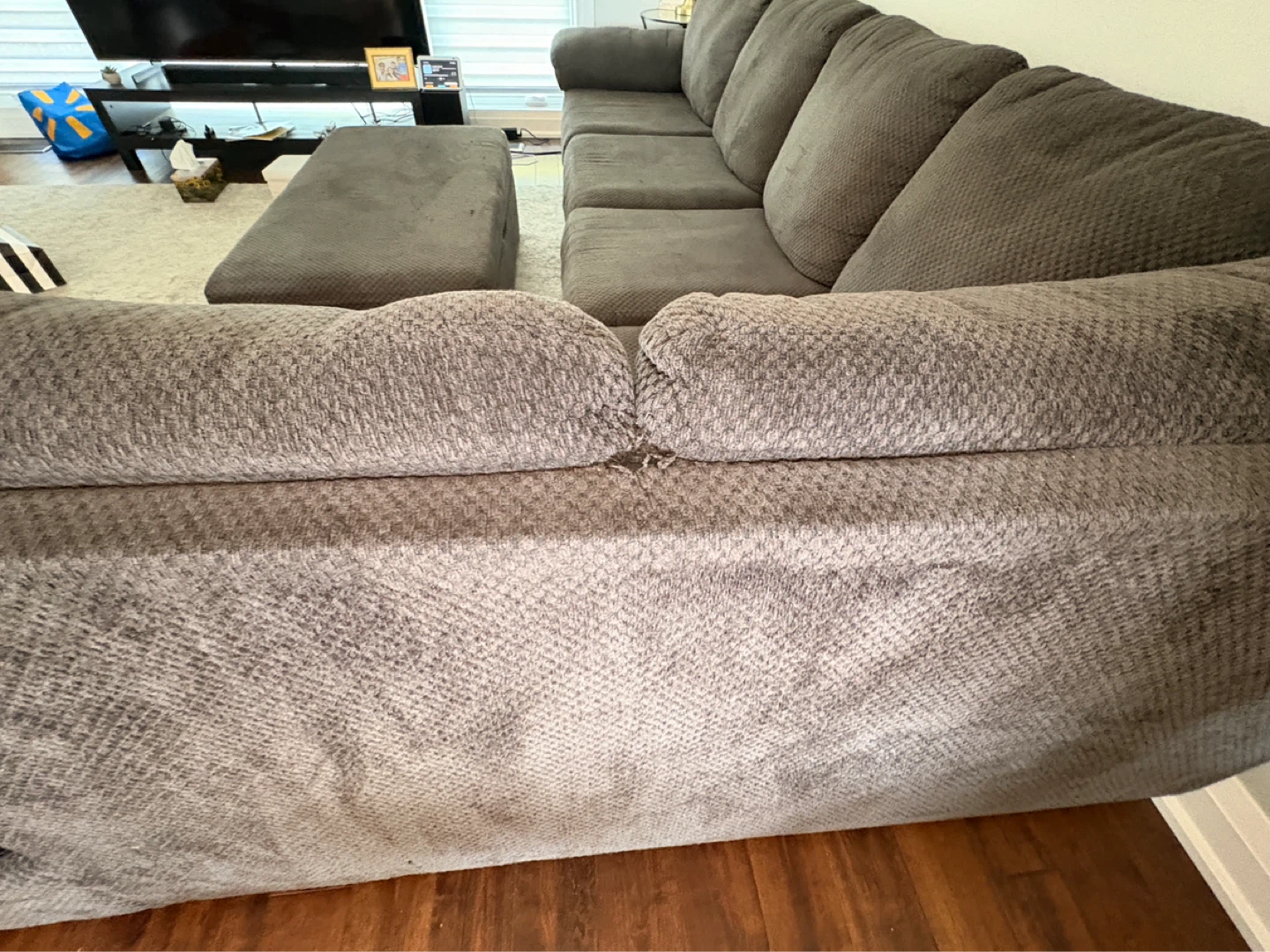 Modern Grey 6-Seater Sectional Couch Set with Storage Ottoman - photo 4