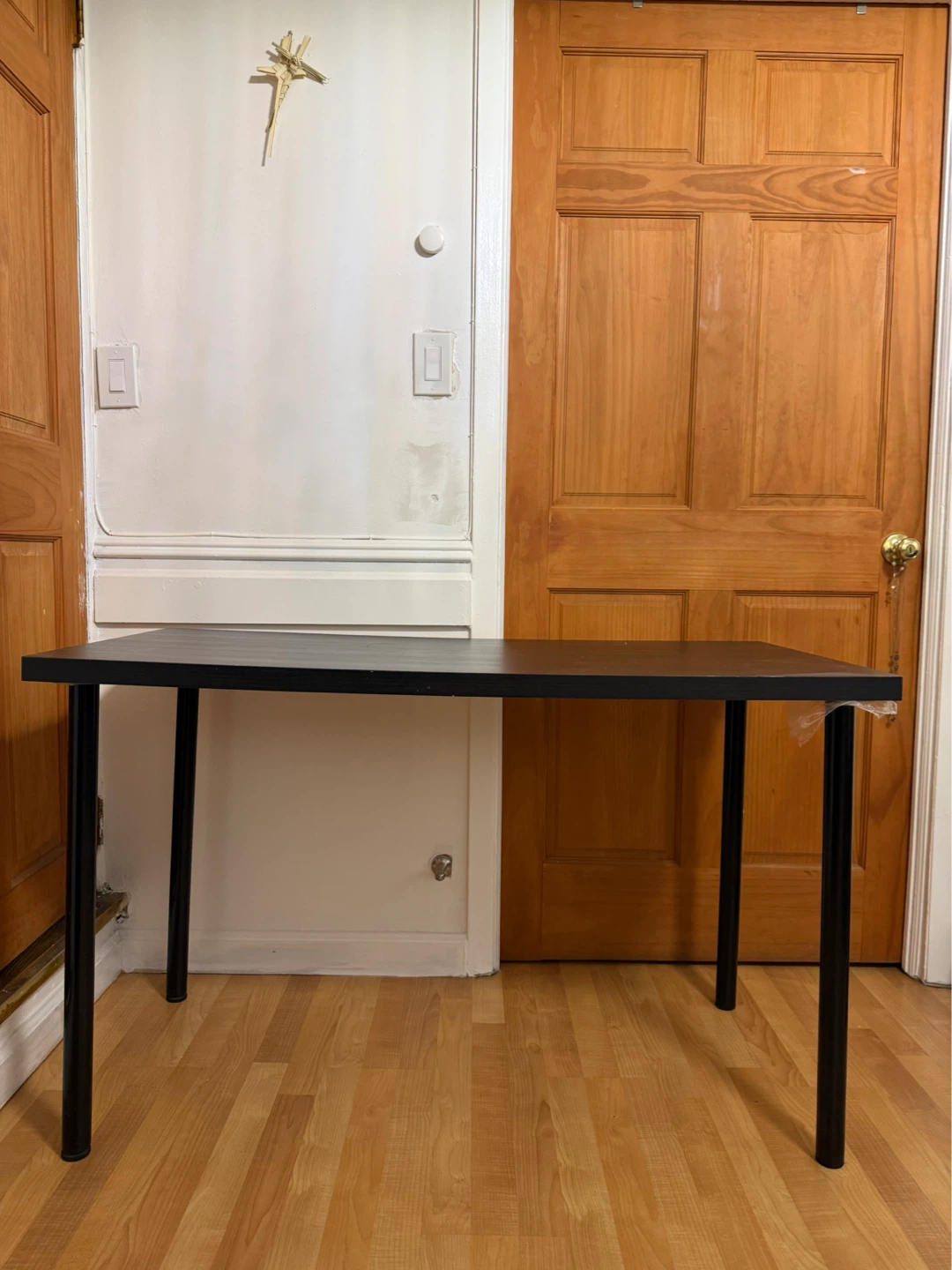 Black Desk Table with Metal Legs