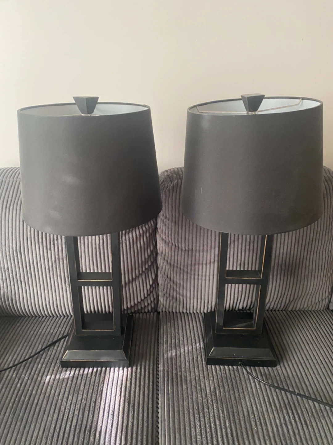 Pair of Black Table Lamps