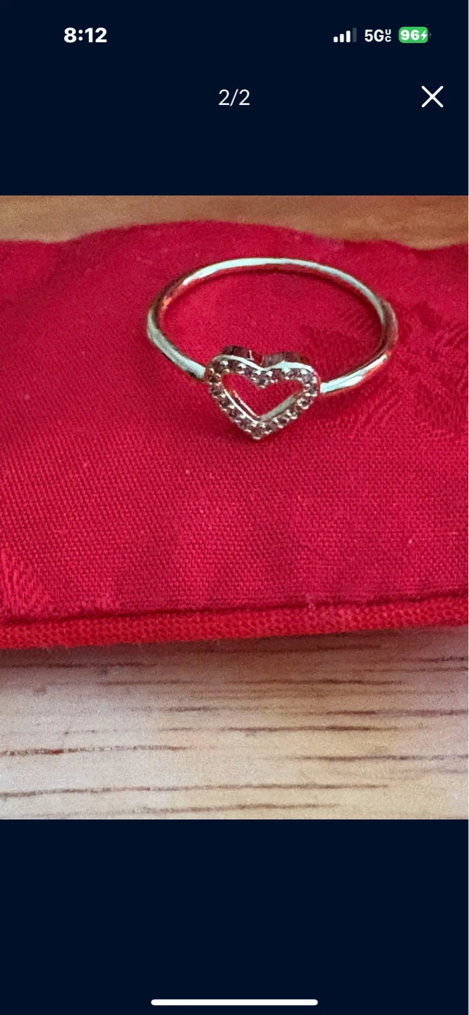 Gold Heart Ring with Diamonds - photo 2