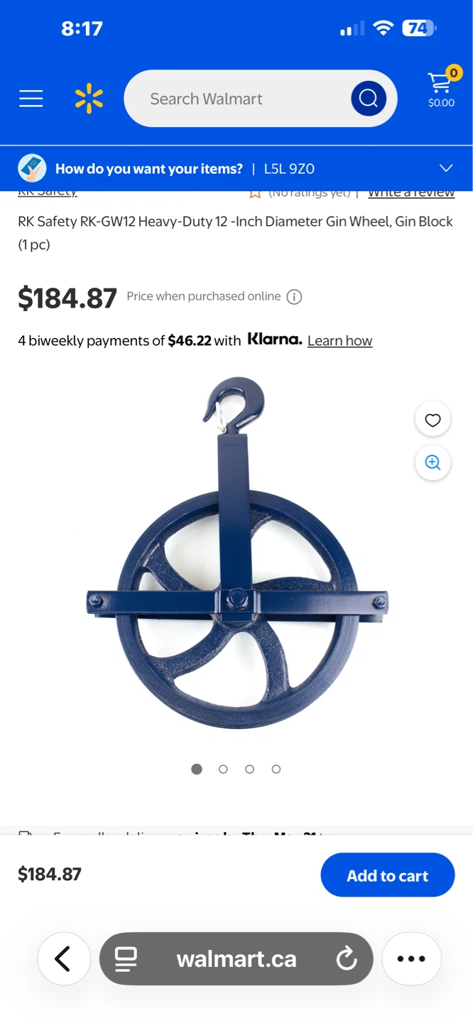 12" Pulley with Hook - Red