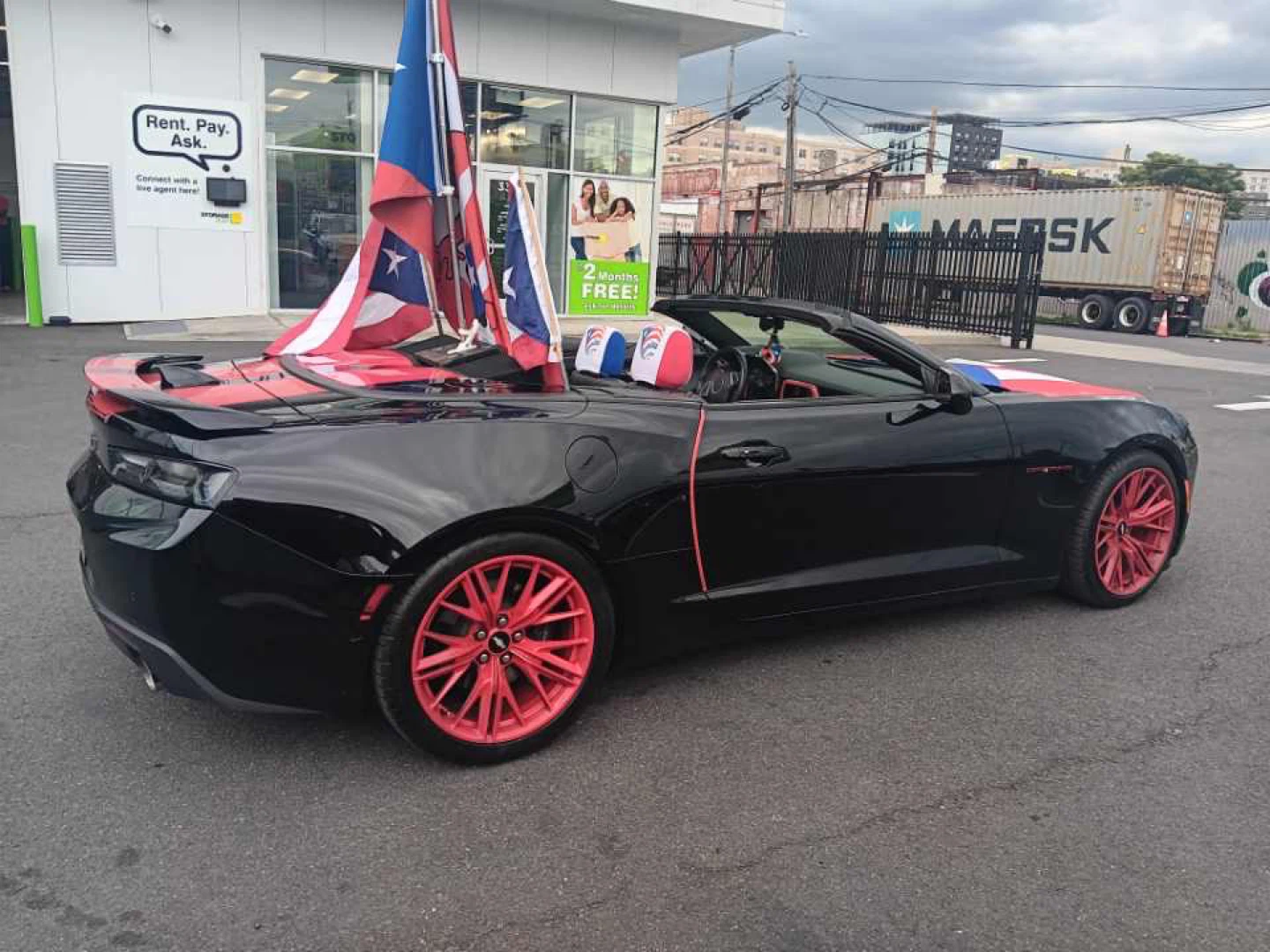 Black Chevrolet Camaro Convertible with Red Stripes - photo 4