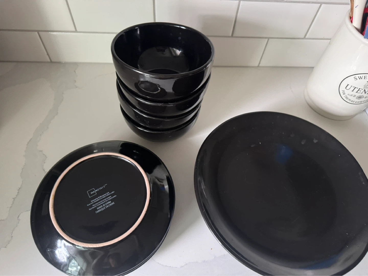 Black Melamine Dinnerware Set - 11 pieces - photo 2