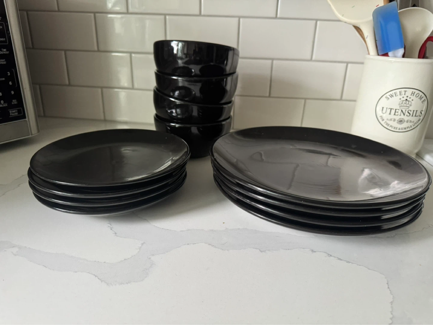 Black Melamine Dinnerware Set - 11 pieces