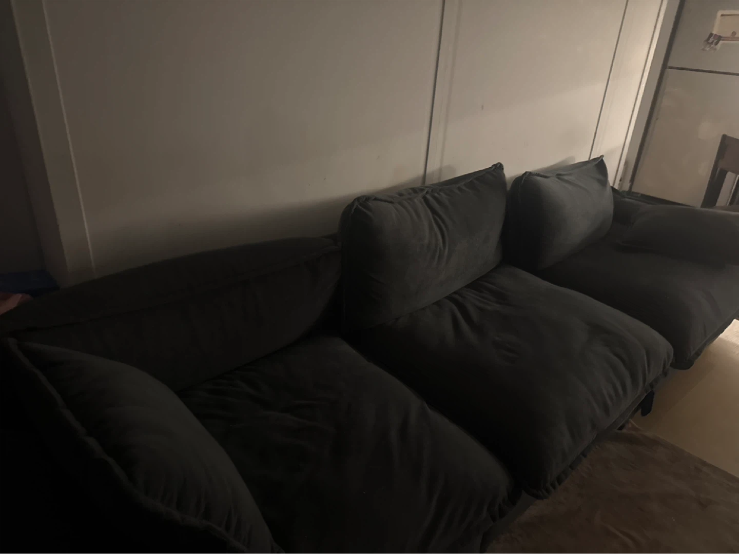 Large dark grey couch