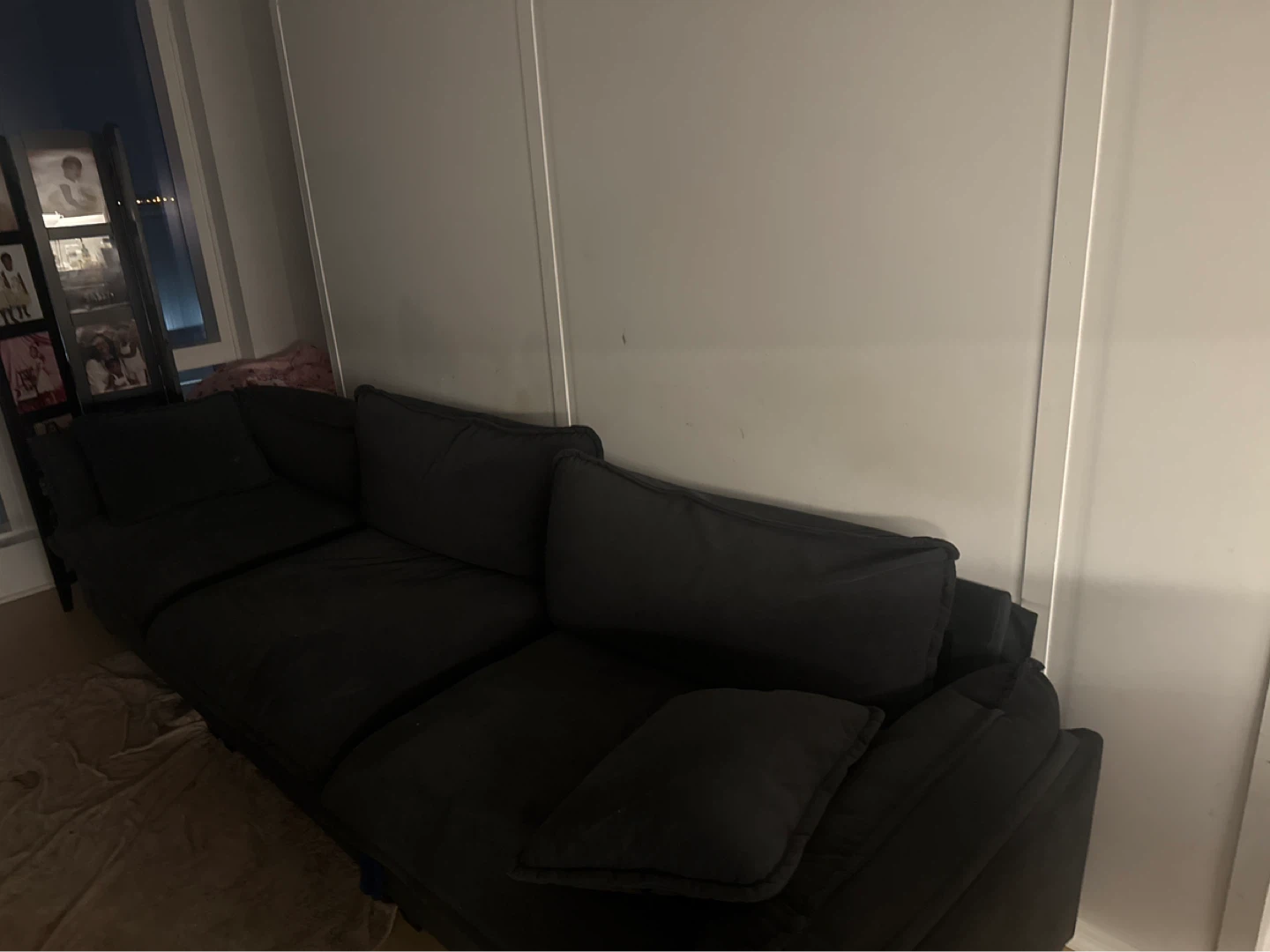 Large dark grey couch - photo 2