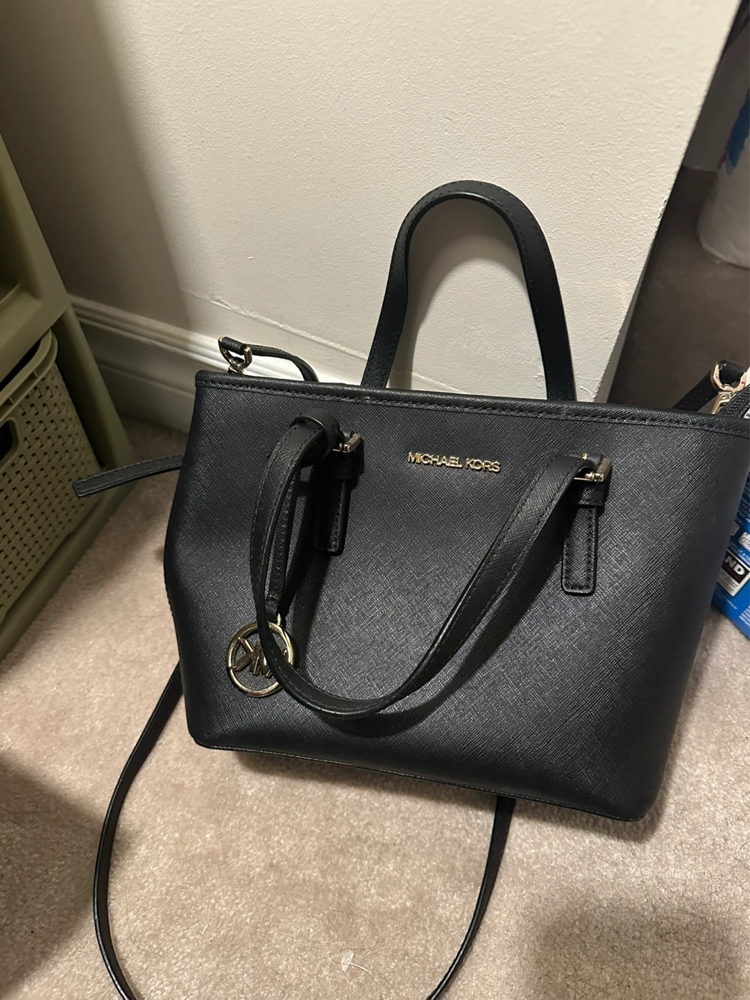 Michael Kors Black Leather Tote Bag