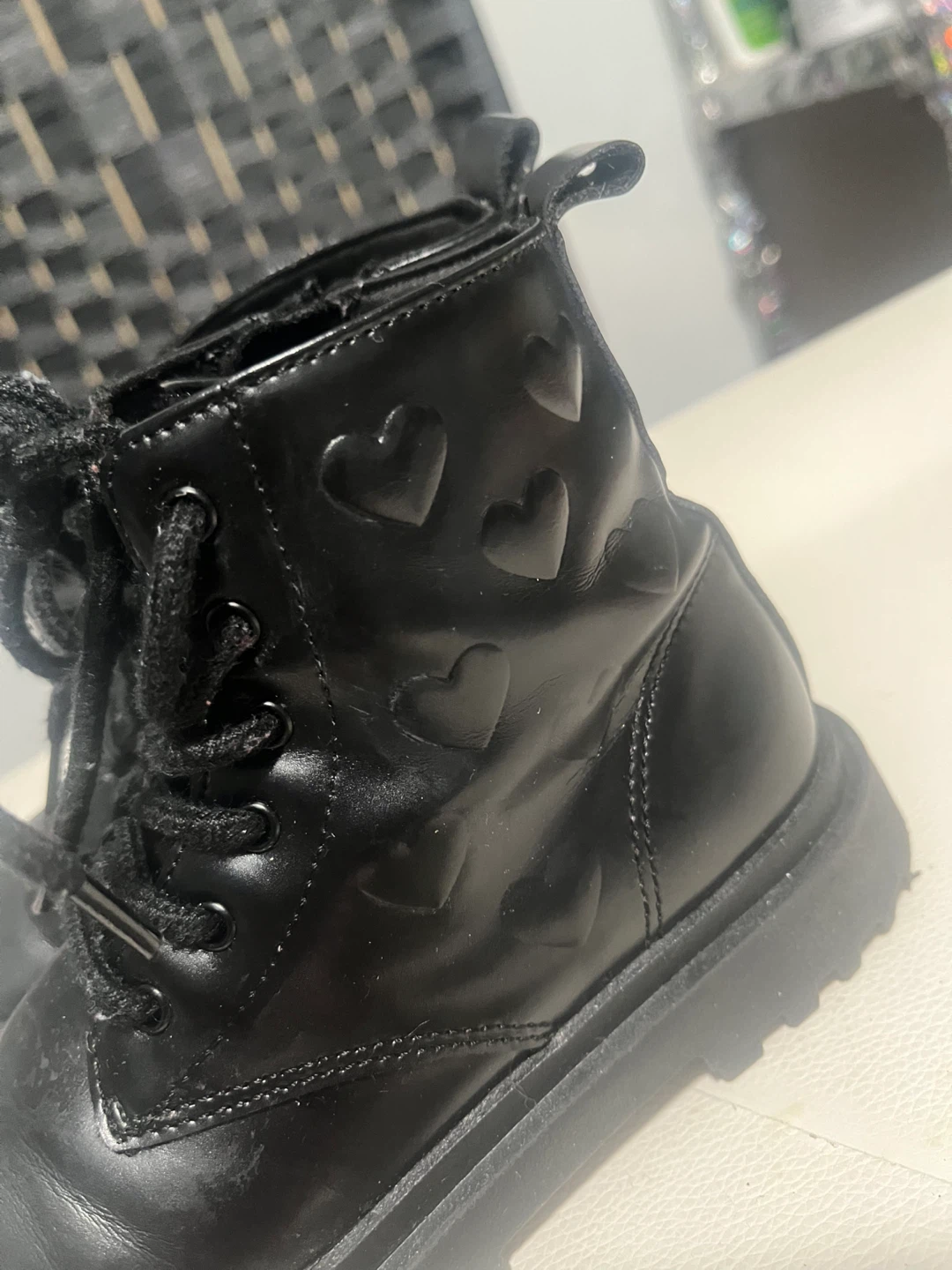 Black Zara Boots with Hearts - Size 28 - photo 2