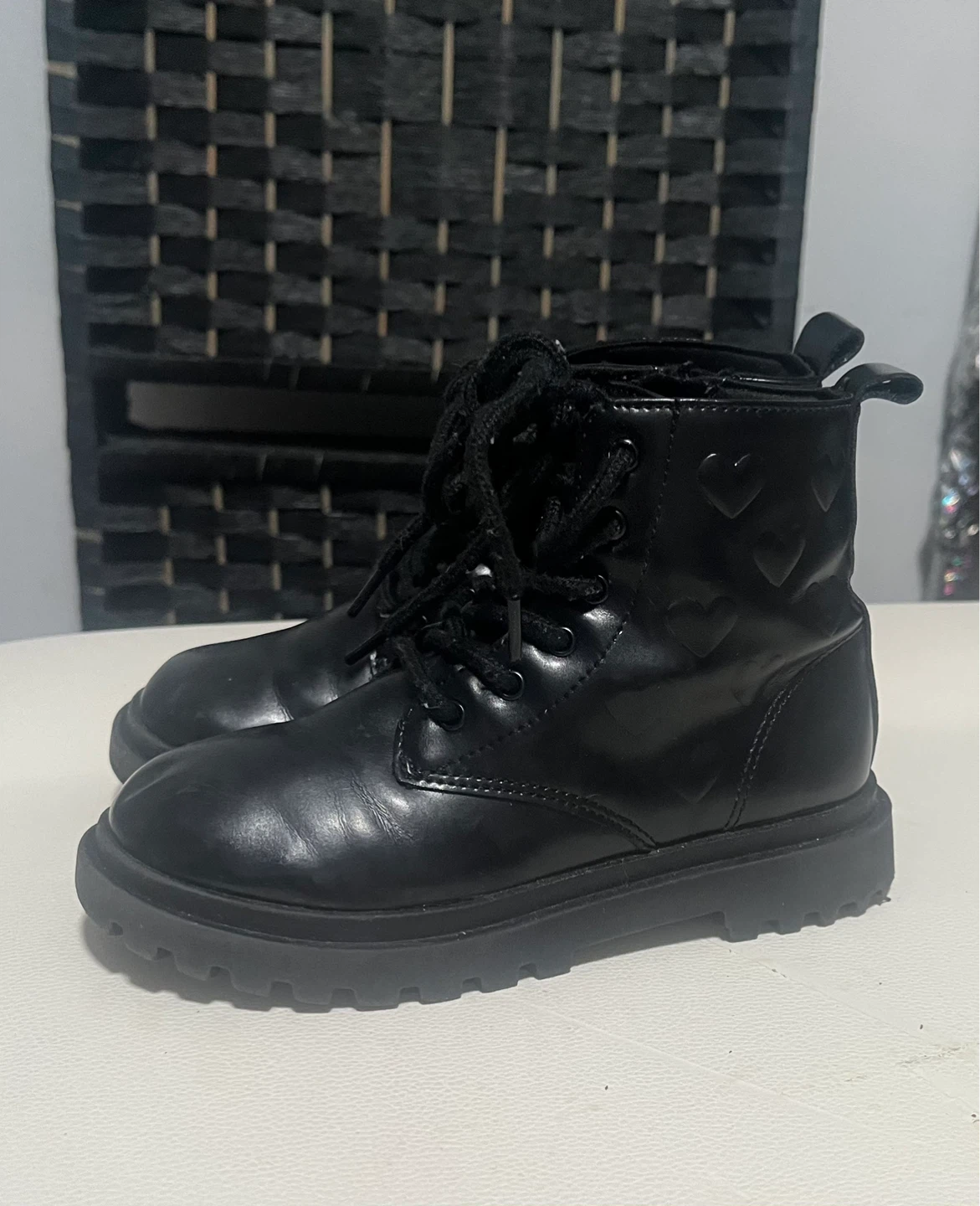 Black Zara Boots with Hearts - Size 28
