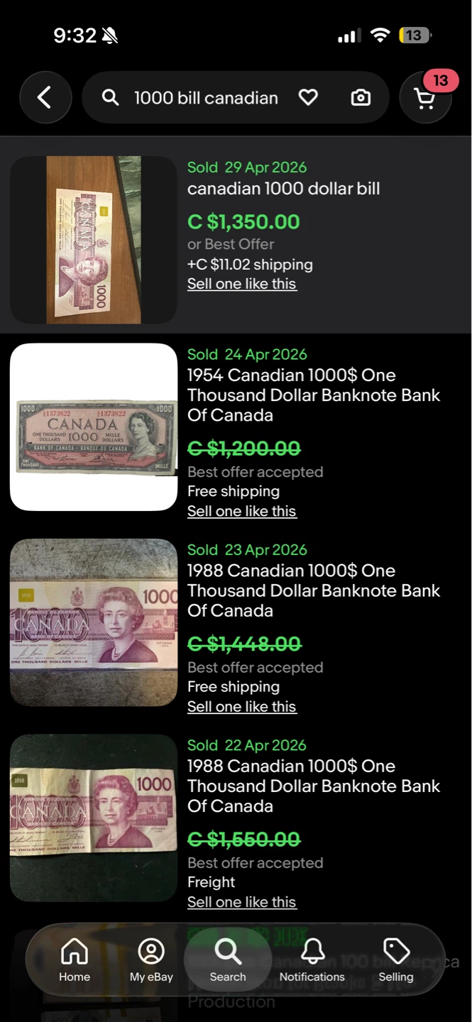 1000 Dollar Bank Note - Canada 1988 - photo 3