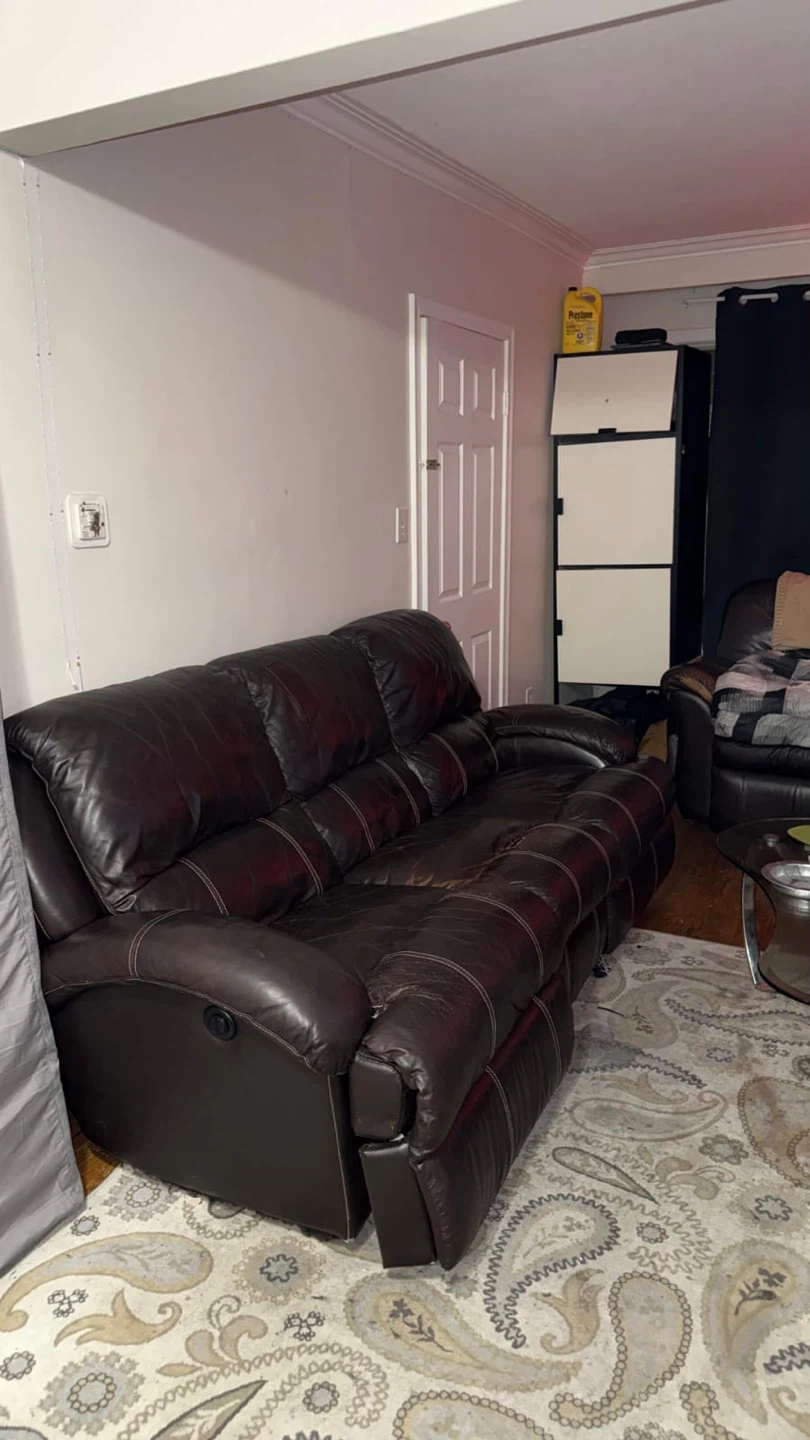 Dark Brown Leather  Sofa - photo 2