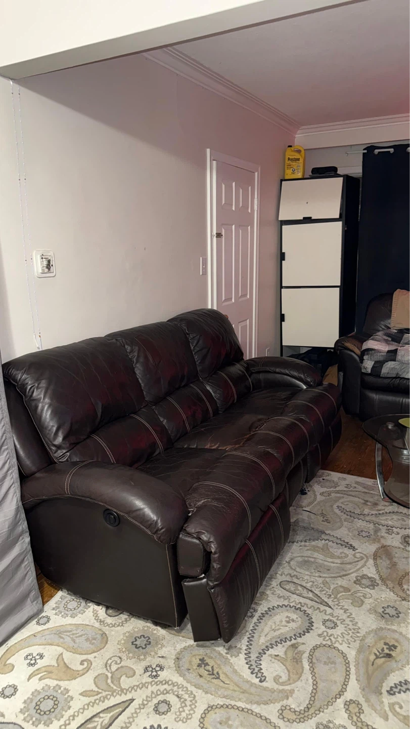 Dark Brown Leather  Sofa
