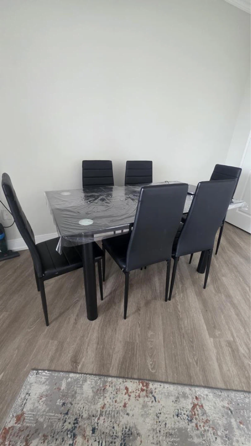 Black Dining Table Set with 6 Chairs - photo 2