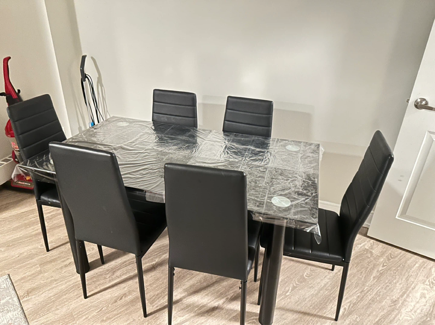 Black Dining Table Set with 6 Chairs