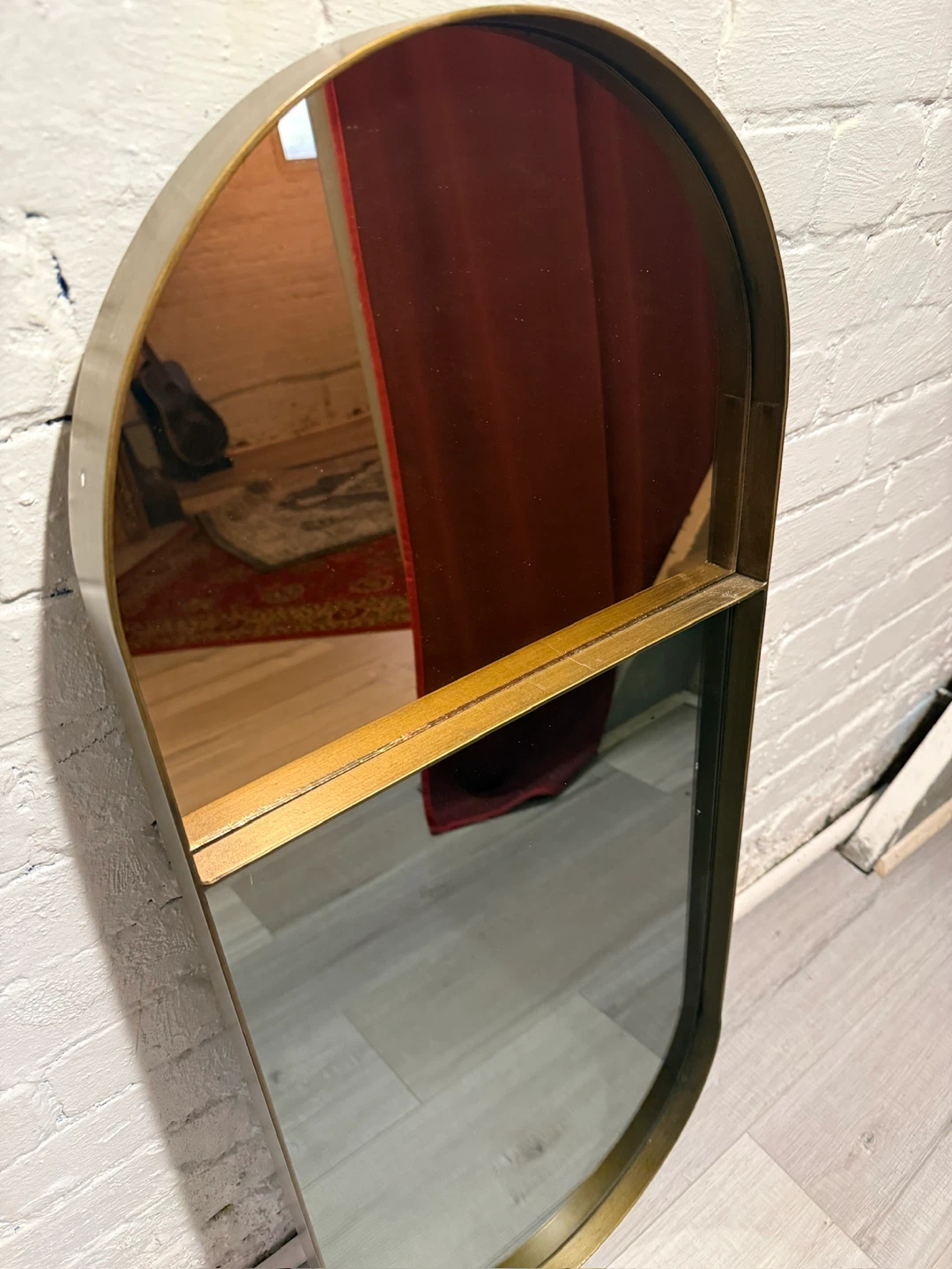 Gold Framed Oval Wall Mirror