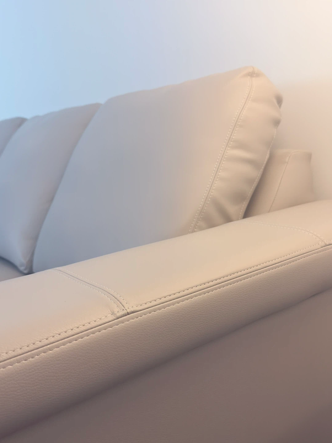 Grey Leather Sofa - photo 4