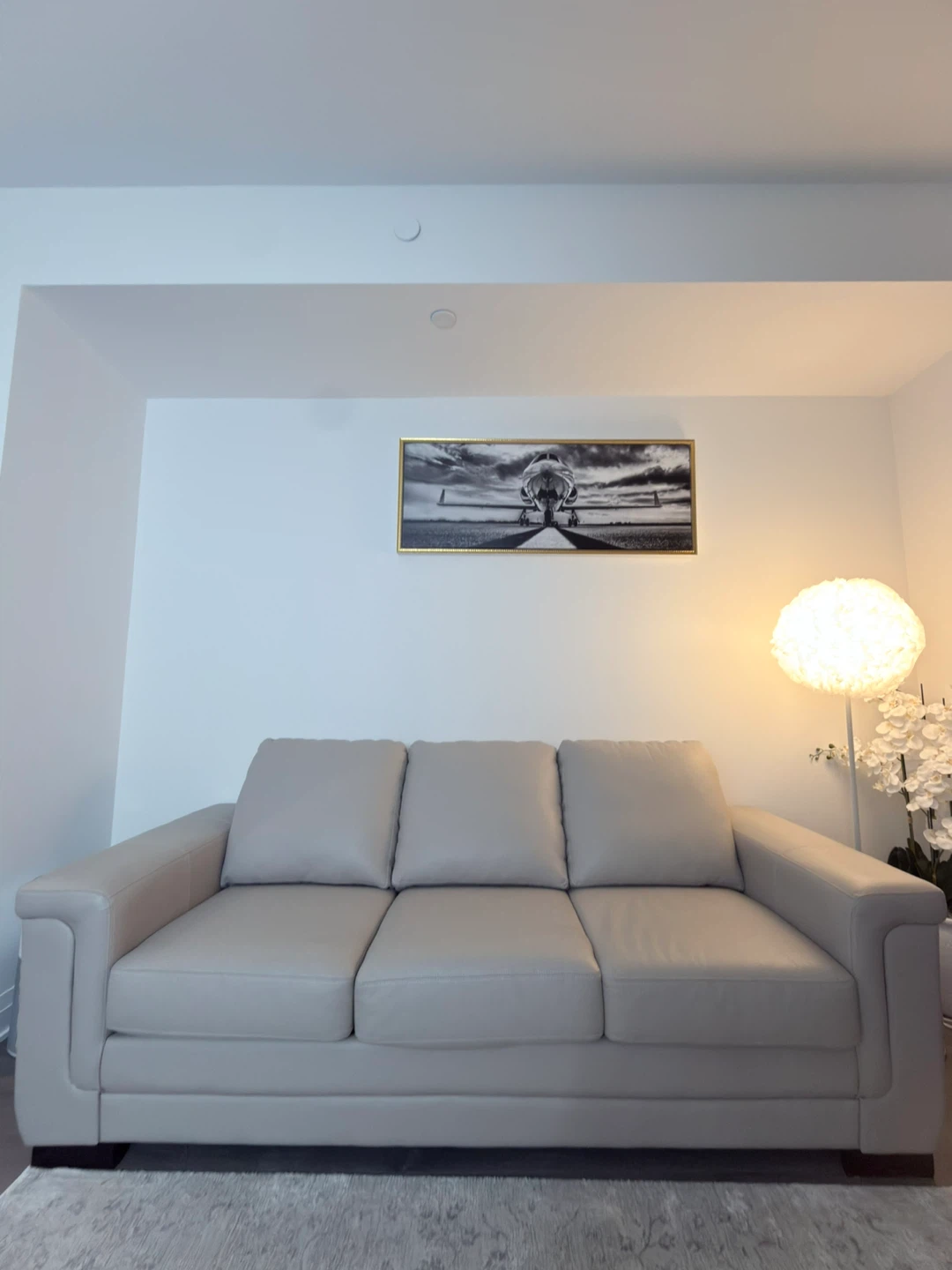 Grey Leather Sofa