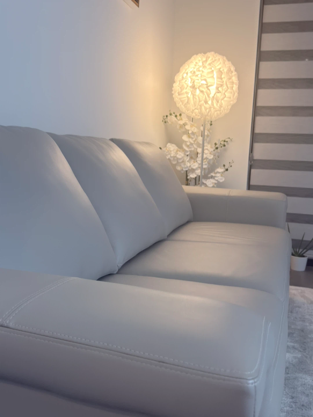 Grey Leather Sofa - photo 2