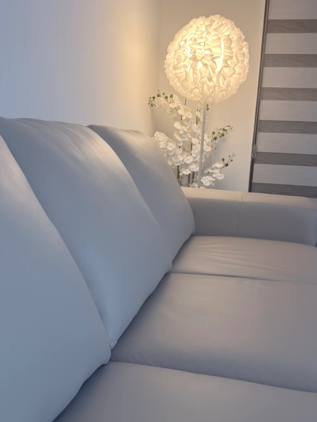 Grey Leather Sofa - photo 3