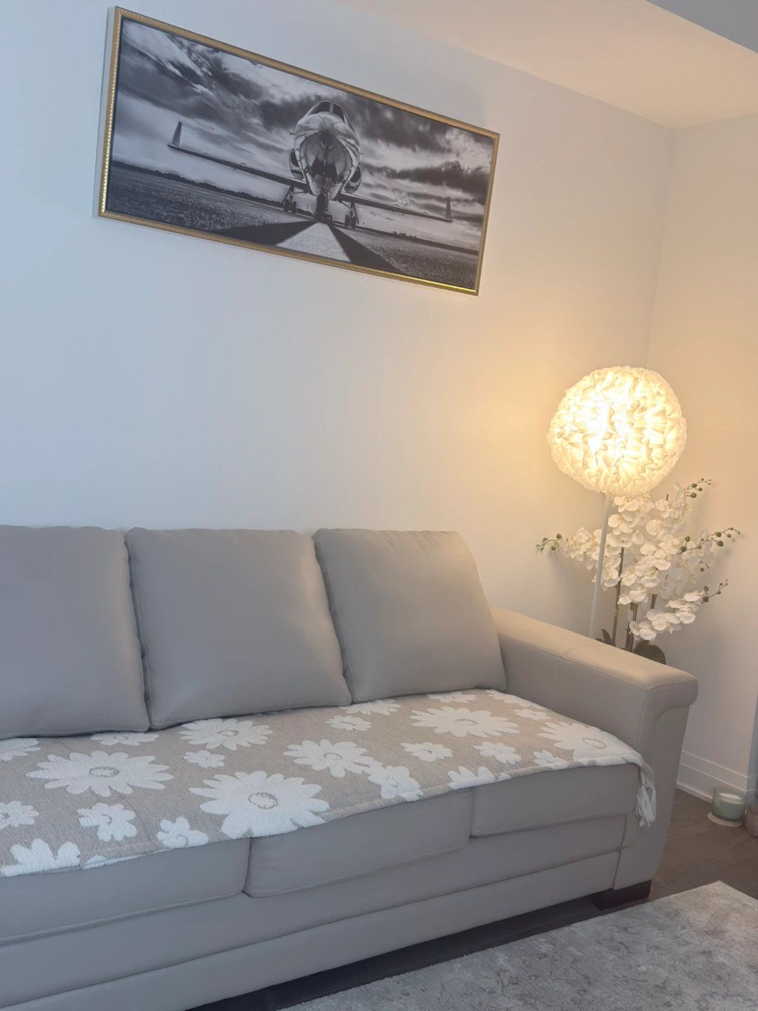 Grey Leather Sofa - photo 5