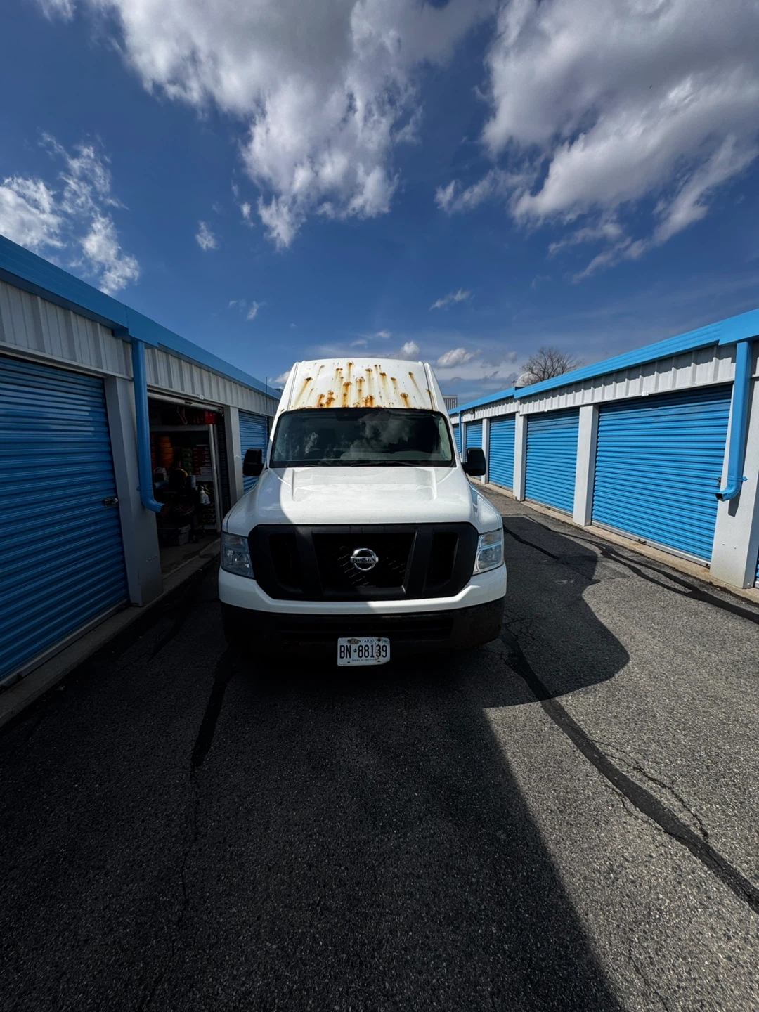 White Nissan NV2500 Cargo Van