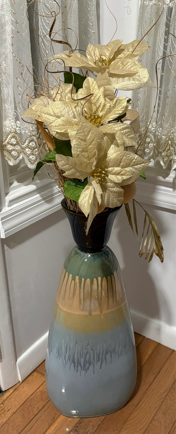 Tall Drip Glaze Ceramic Vase
