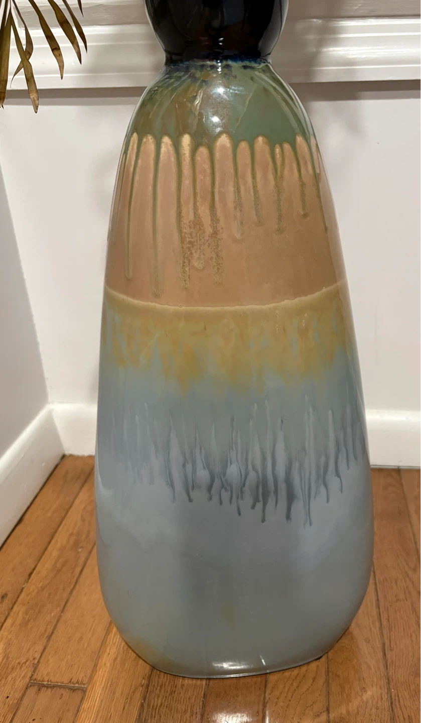 Tall Drip Glaze Ceramic Vase - photo 3