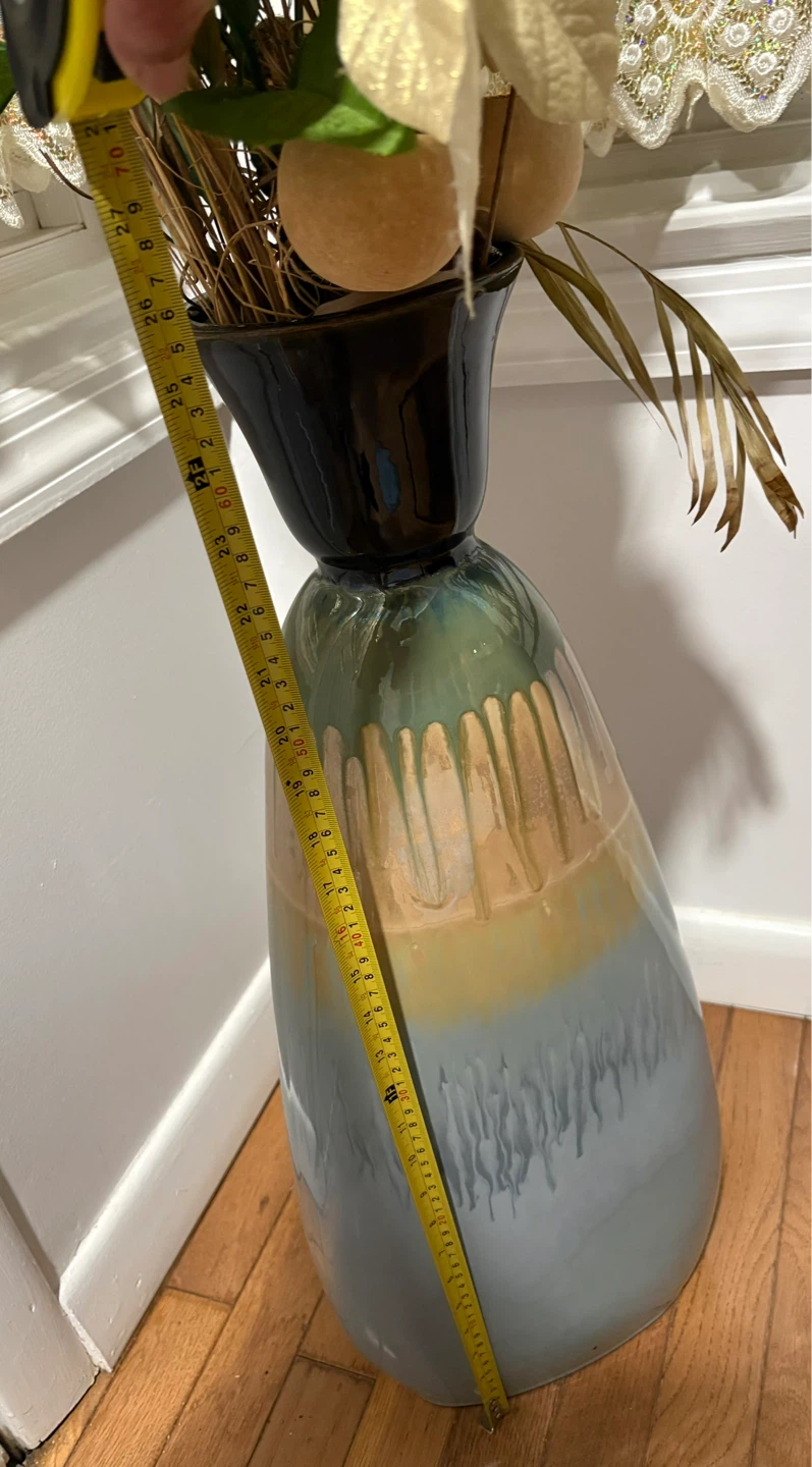Tall Drip Glaze Ceramic Vase - photo 5
