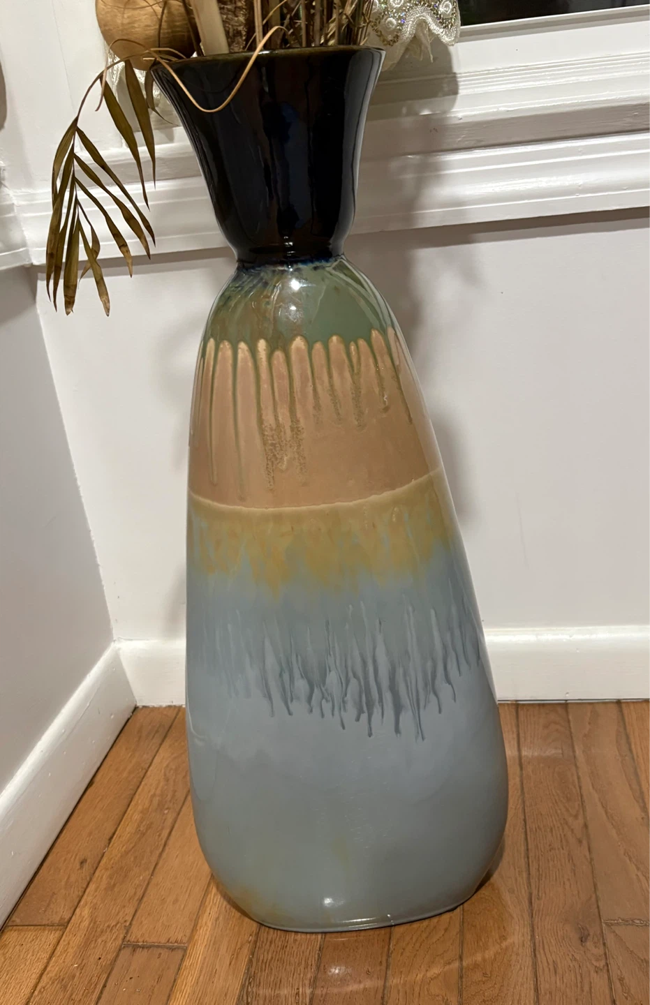 Tall Drip Glaze Ceramic Vase - photo 2