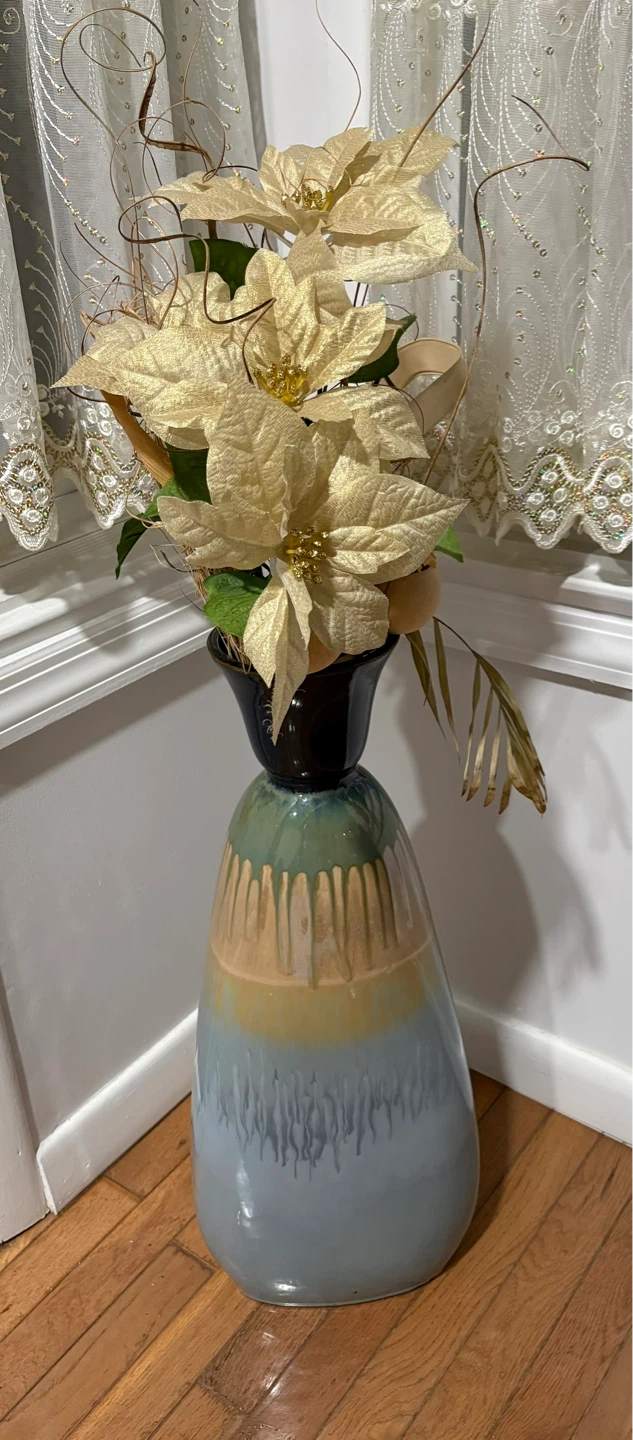 Tall Drip Glaze Ceramic Vase - photo 4