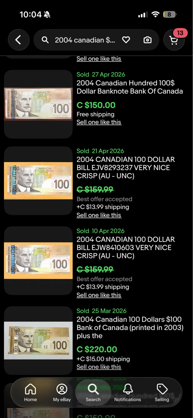 Canada 100 Dollar Bills (2004 Series) good condition - photo 3