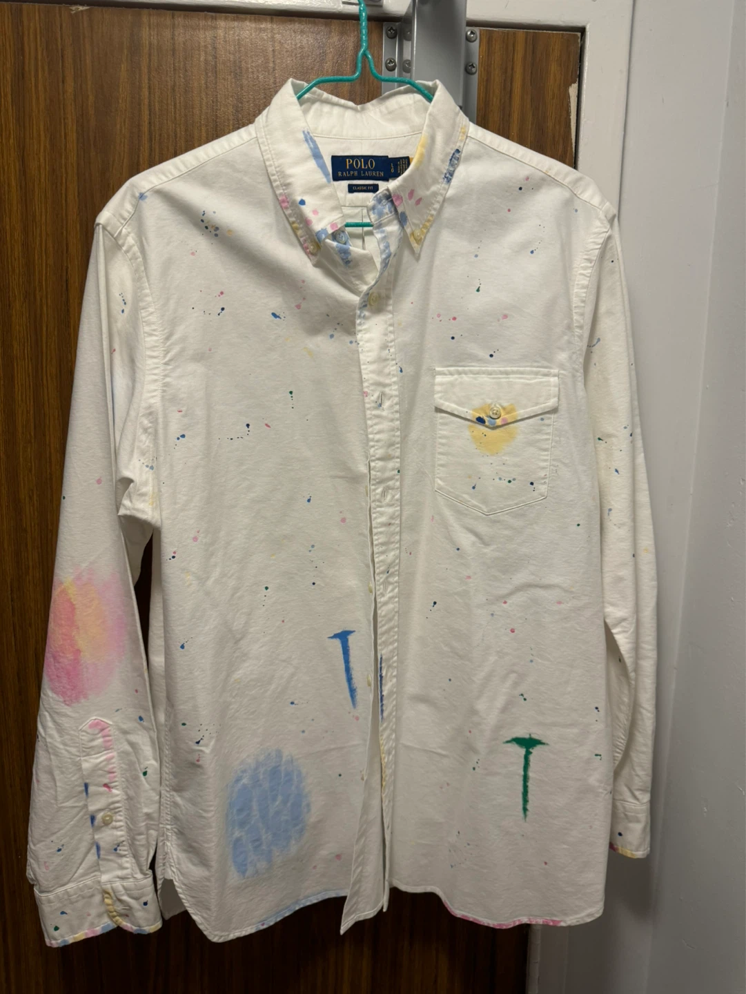 Polo Ralph Lauren Classic Fit Paint-Splatter Oxford Shirt L - photo 2