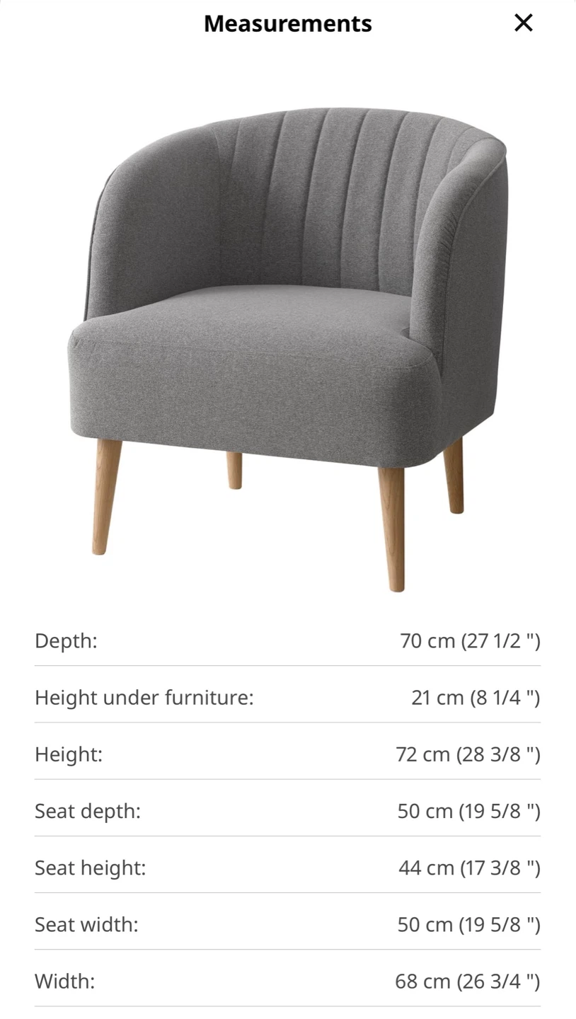 IKEA FULLÖSA Armchairs (Set of 2) Grey - photo 5
