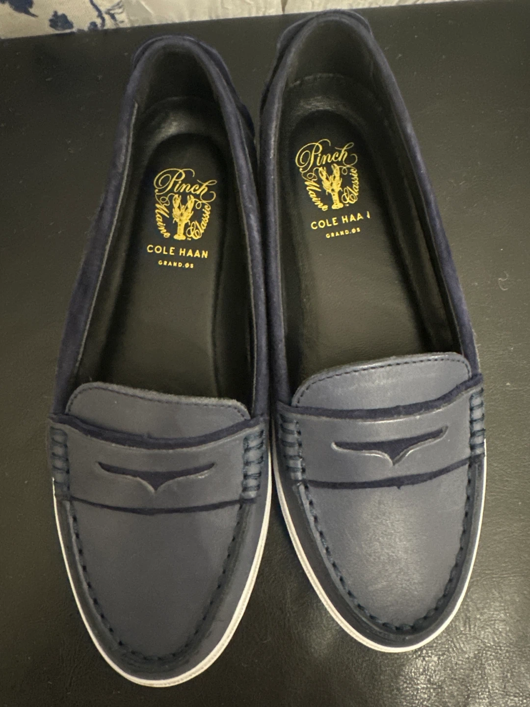 Cole Haan Pinch Grand.OS Loafers - Navy Blue Suede & Leather