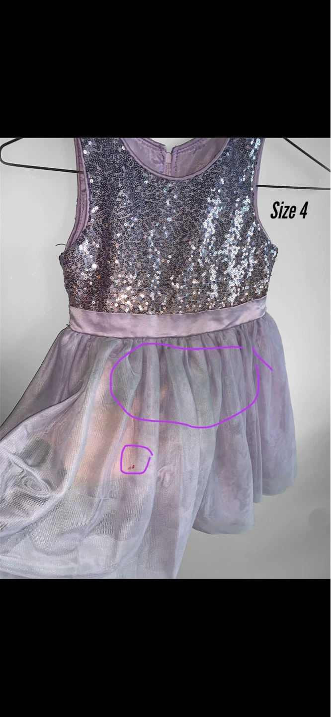 2 Girls Lavender Sequin Tulle Dresses - s/3T & 4 - photo 5