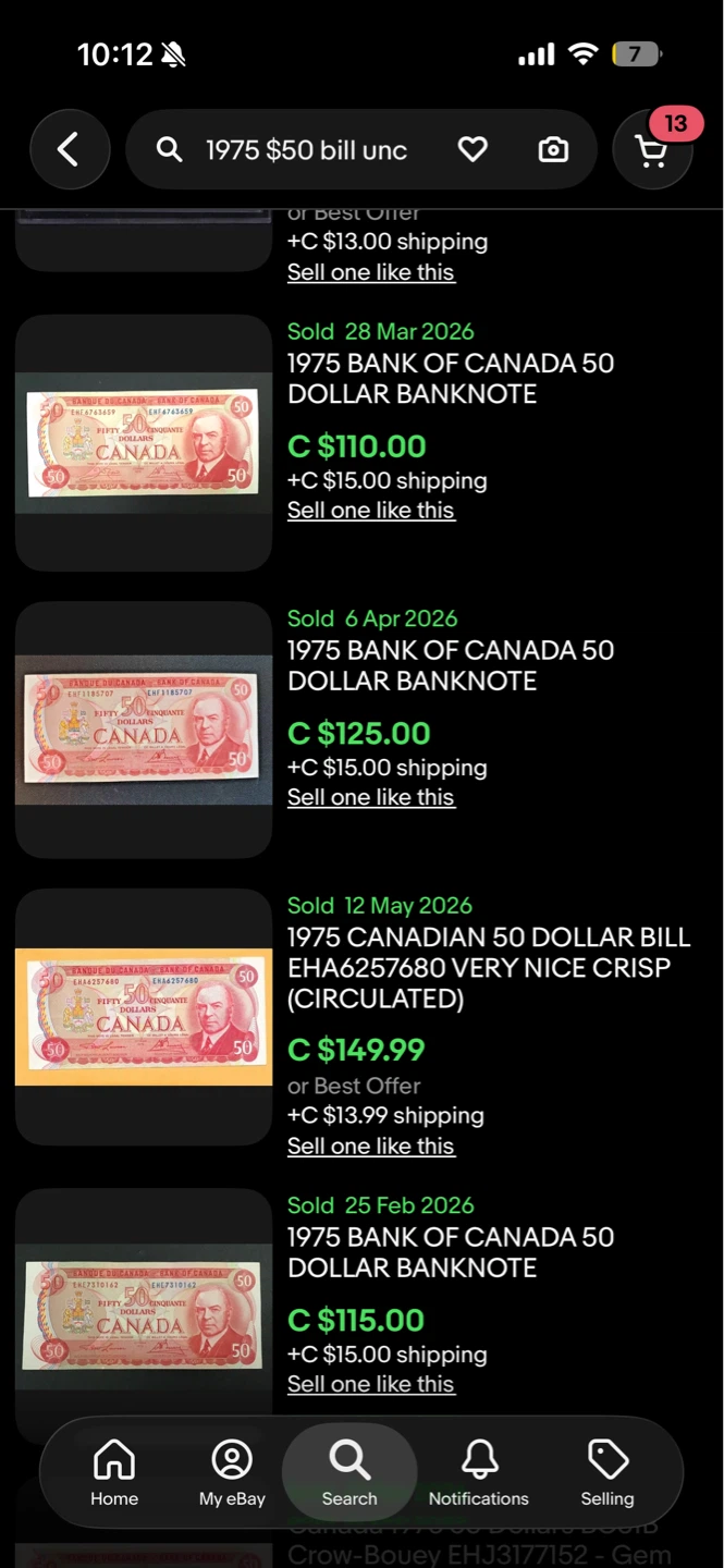 1975 $50 Bank of Canada Dollar Bill - photo 3