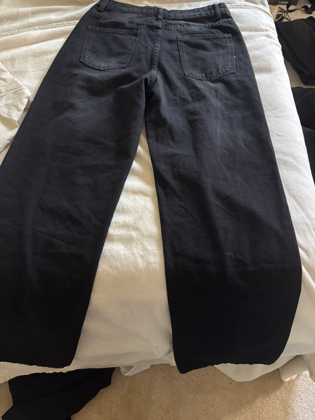 Black Wide Leg Denim Jeans