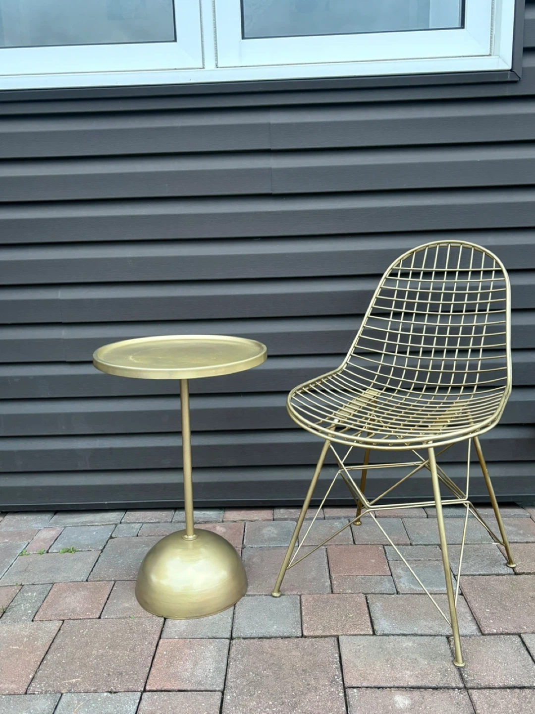 stylish gold chair & side table