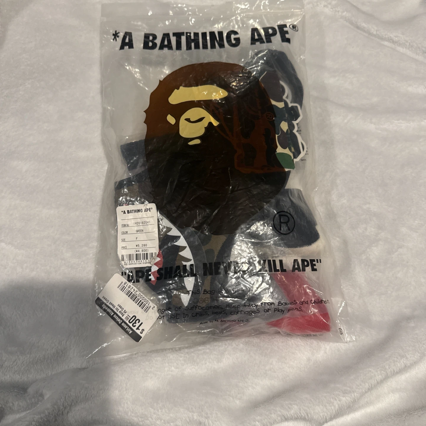 A Bathing Ape BAPE Socks & Face Mask Bundle with Stickers - photo 5