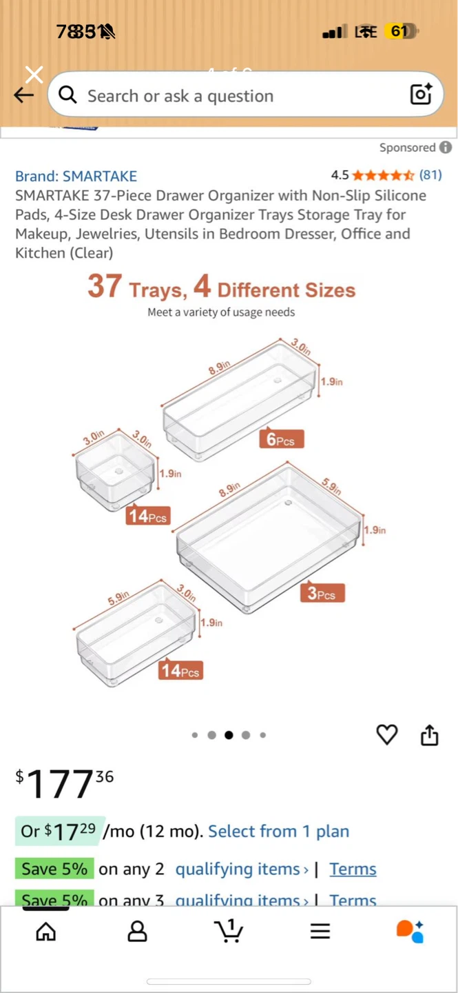 SMARTAKE 37-Piece Drawer Organizer Set - photo 4